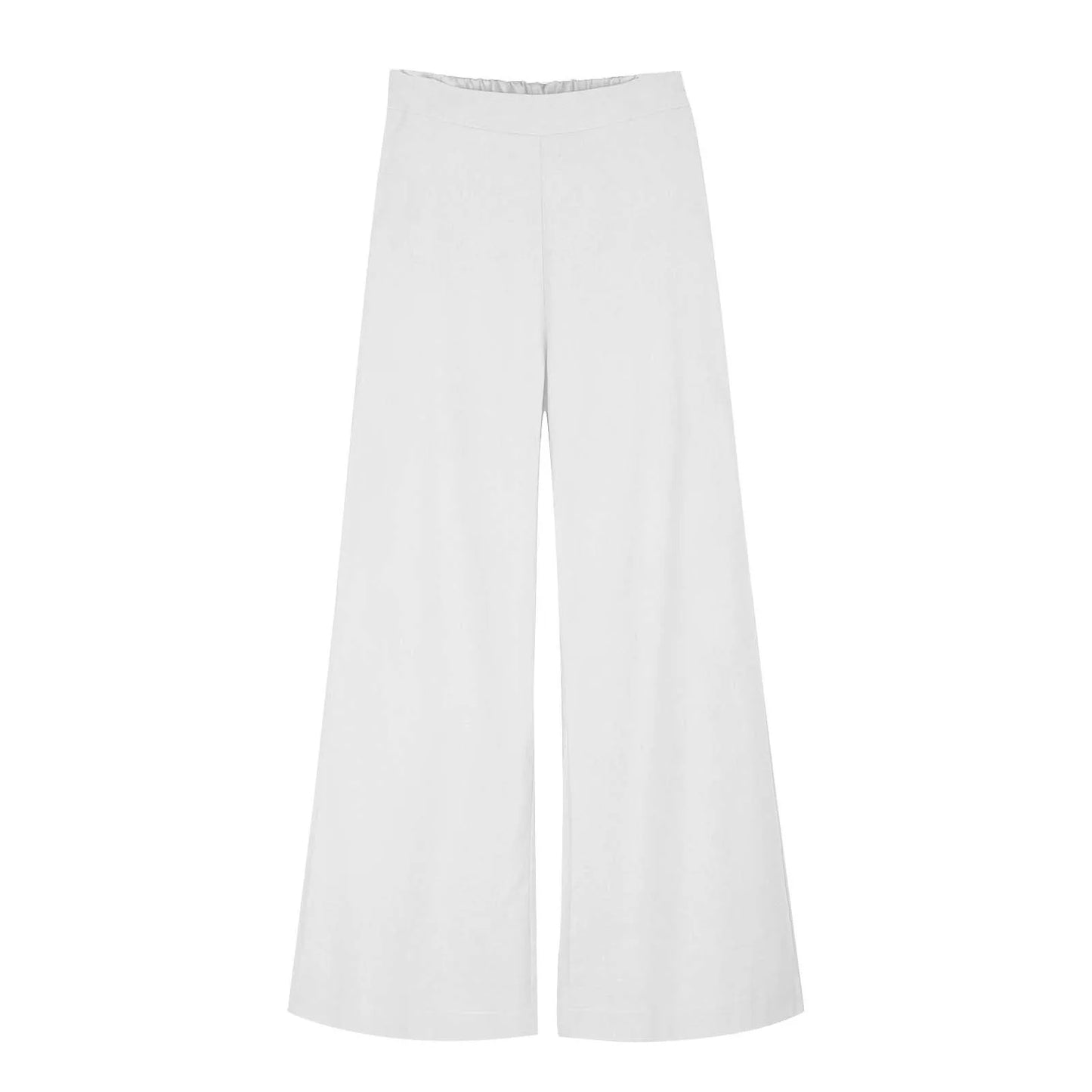 "2024 Summer Fashion: Elegant White Two-Piece Set for Women - Sleeveless Tank Top & Wide Pants Ensemble"