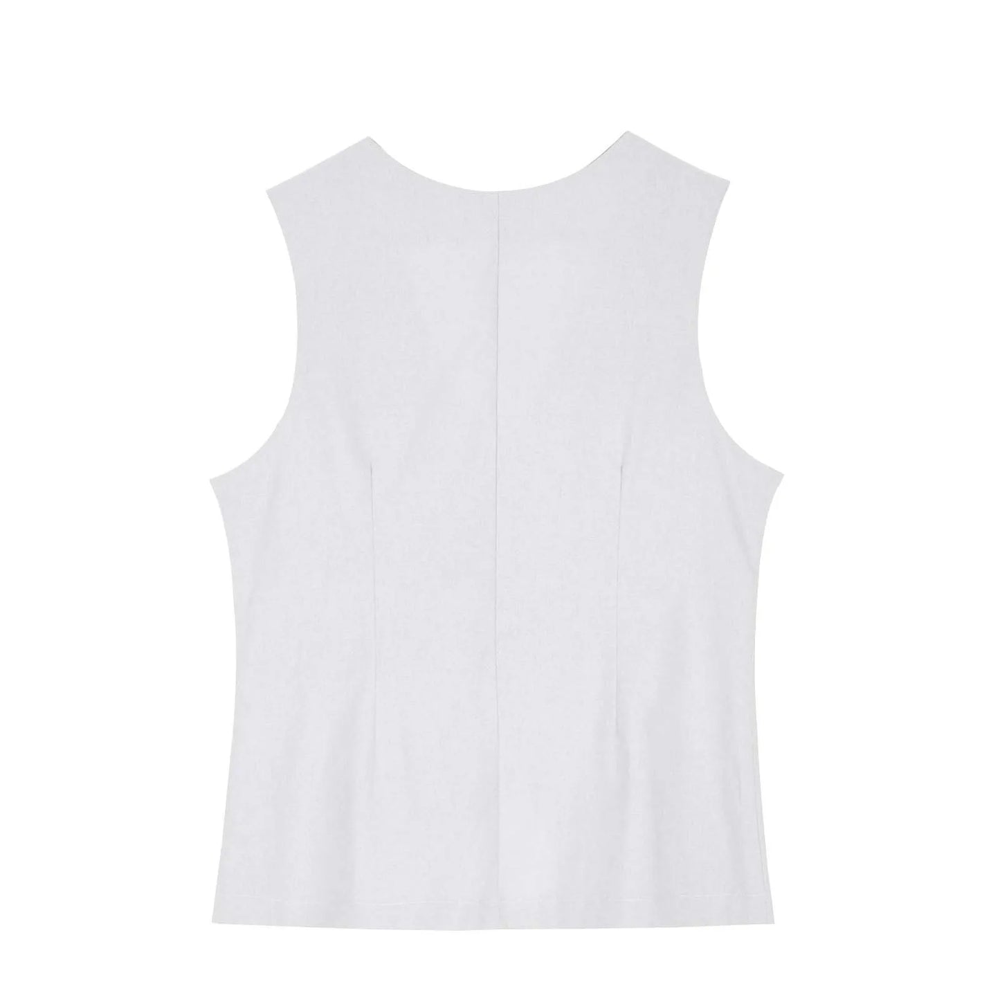 "2024 Summer Fashion: Elegant White Two-Piece Set for Women - Sleeveless Tank Top & Wide Pants Ensemble"